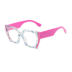 New color floral large frame plain glasses frame anti-blue light reading glasses