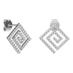 French Gentle Personality Full Diamond Earrings Titanium Steel Hollow earrings