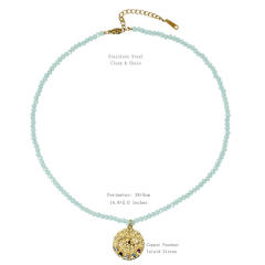 Spring Summer Color Crystal Beaded Necklace Women's Color-free Natural Freshwater Pearl Necklace
