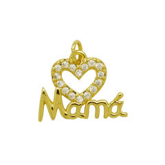 Elegant heart pendant diamond mother's day jewelry charm pendant