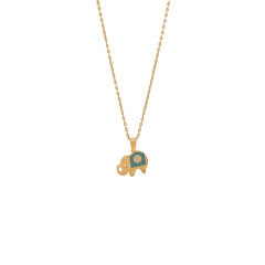 Color enamel flower butterfly heart elephant pendant stainless steel necklace