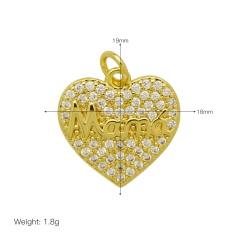 Elegant heart pendant diamond mother's day jewelry charm pendant