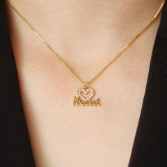 Elegant heart pendant diamond mother's day jewelry charm pendant