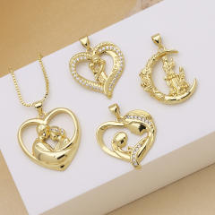 Heart shape diamond pendant mother's day gift diy jewelry charm
