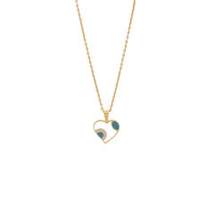 Color enamel flower butterfly heart elephant pendant stainless steel necklace