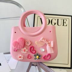 New ladies handbag cartoon love fashion round travel storage bag eva hole bag beach bag