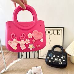 New ladies handbag cartoon love fashion round travel storage bag eva hole bag beach bag