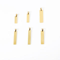 Stainless steel pendant mirror polished bar glossy engraved personality titanium steel necklace pendant DIY jewelry