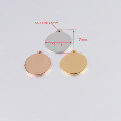 DIY lettering outer hole round plate wafer hanging mirror stainless steel wafer accessories 25/20/15/10mm thick 1.5mm