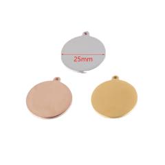DIY lettering outer hole round plate wafer hanging mirror stainless steel wafer accessories 25/20/15/10mm thick 1.5mm
