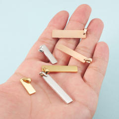 Stainless steel pendant mirror polished bar glossy engraved personality titanium steel necklace pendant DIY jewelry