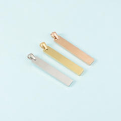 Stainless steel pendant mirror polished bar glossy engraved personality titanium steel necklace pendant DIY jewelry