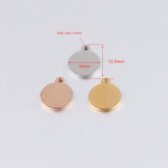 DIY lettering outer hole round plate wafer hanging mirror stainless steel wafer accessories 25/20/15/10mm thick 1.5mm