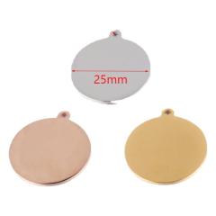 DIY lettering outer hole round plate wafer hanging mirror stainless steel wafer accessories 25/20/15/10mm thick 1.5mm