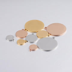 DIY lettering outer hole round plate wafer hanging mirror stainless steel wafer accessories 25/20/15/10mm thick 1.5mm