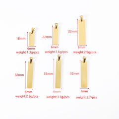 Stainless steel pendant mirror polished bar glossy engraved personality titanium steel necklace pendant DIY jewelry