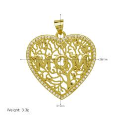 Hollow out mother's day diy jewelry necklace pendant (without chain)