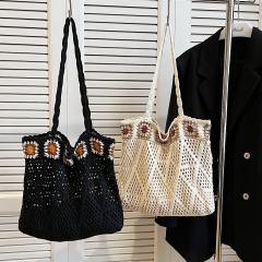 Ethnic Style Woven Bag Women's Hollow Tote Bag All-match Large Capacity beach bag