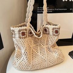 Ethnic Style Woven Bag Women's Hollow Tote Bag All-match Large Capacity beach bag