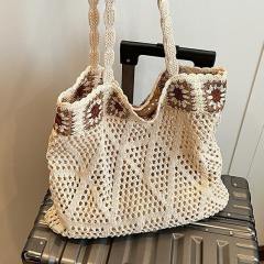 Ethnic Style Woven Bag Women's Hollow Tote Bag All-match Large Capacity beach bag