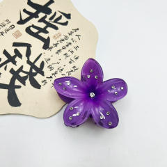 Rhinestone hot sale flower Acrylic hair clips hair claw clips 8CM