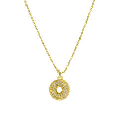 New 18k brass micro-inlaid bubble letter small size 26 English letters initial letter pendant necklace