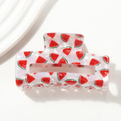 Korean Style Hair Claw Clip Fruit Pattern Spring Women's Handmade PVC Hair clips