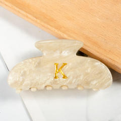 Gold Acrylic Letter Hair Accessories Creative Hair Clips initial letter hair claw clips
