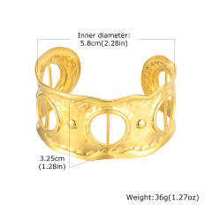 Personality silk scarf hollow bangle stainless steel bangle bracelet