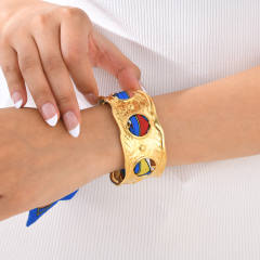 Personality silk scarf hollow bangle stainless steel bangle bracelet