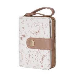 Cute bunny women's wallet girls' wallet short zipper texture student card holder
