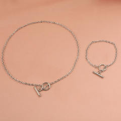 Personalized Geometric chain Necklace diy stainless steel bracelet toggle chain
