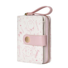 Cute bunny women's wallet girls' wallet short zipper texture student card holder