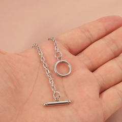 Personalized Geometric chain Necklace diy stainless steel bracelet toggle chain