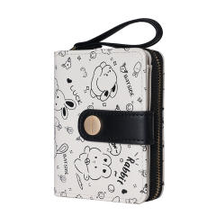 Cute bunny women's wallet girls' wallet short zipper texture student card holder