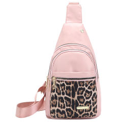 Summer leopard grain patter matching PU leather sling bag chest bag