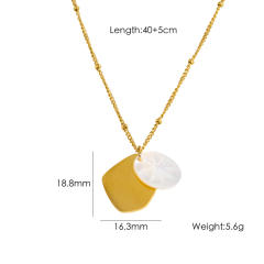 Summer new shell flower evil eye stainless steel necklace pendant necklace