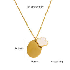 Summer new shell flower evil eye stainless steel necklace pendant necklace