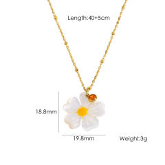 Summer new shell flower evil eye stainless steel necklace pendant necklace