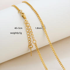 Fashion simple titanium steel basic chain necklace DIY jewelry necklace chain