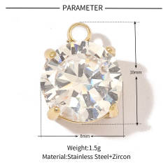 DIY jewelry accessory stainless steel diamond charms for bracelet necklace 3pcs price