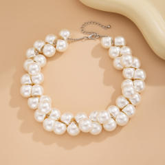 Baroque Imitation Pearl Necklace irregular ball bead choker necklace