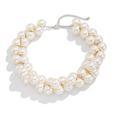 Baroque Imitation Pearl Necklace irregular ball bead choker necklace