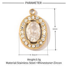 DIY jewelry accessory stainless steel diamond charms for bracelet necklace 3pcs price