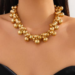 Baroque Imitation Pearl Necklace irregular ball bead choker necklace