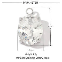 DIY jewelry accessory stainless steel diamond charms for bracelet necklace 3pcs price