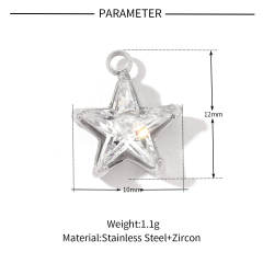 DIY jewelry accessory stainless steel diamond charms for bracelet necklace 3pcs price