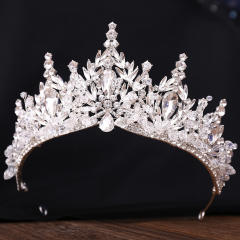 Handmade colorful rhinestone setting alloy hair crown for wedding