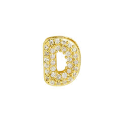 Hot sale diamond bubble letter initial letter DIY copper bracelet