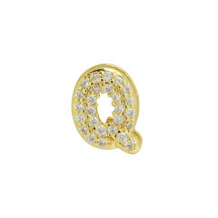Hot sale diamond bubble letter initial letter DIY copper bracelet
